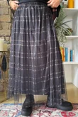 Enid Plaid Tulle Midi Skirt Black